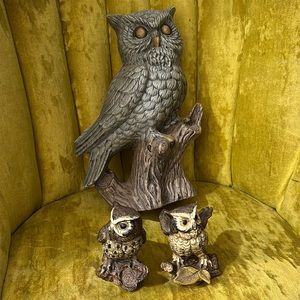 Vintage Ceramic owl set